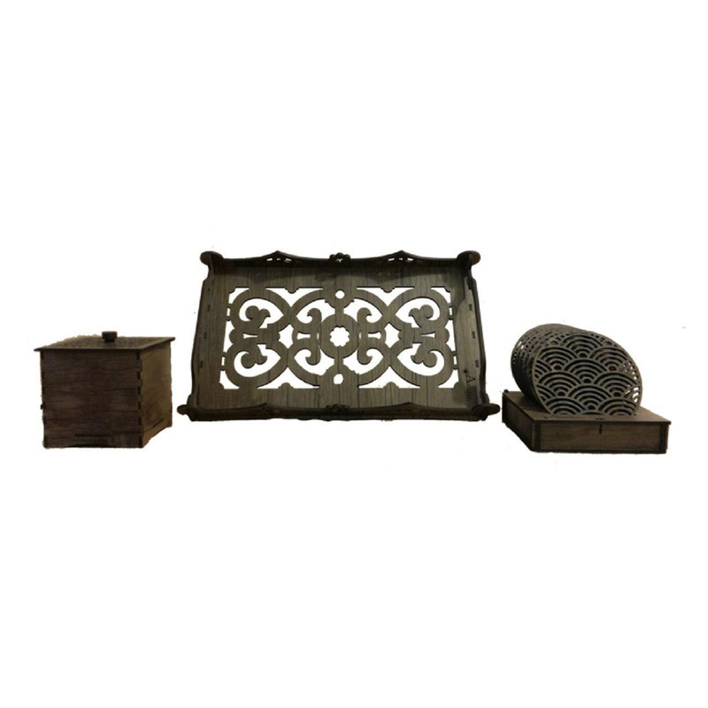 ست چایی خوری چوبی آمیتیس وود مدل Japanese کد 176-256-169