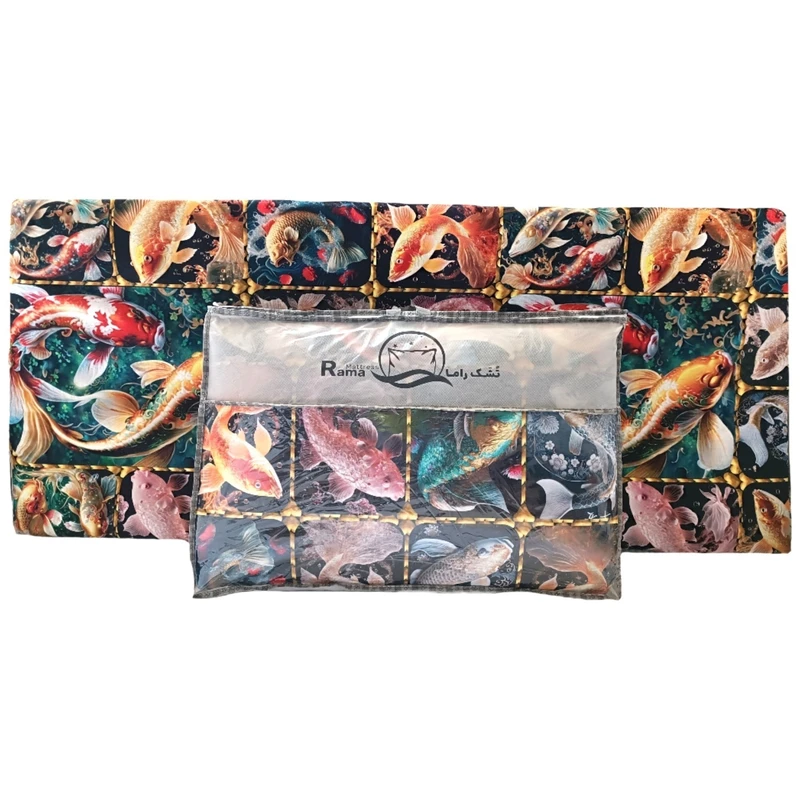 تشک مهمان راما مدل لوکس طرح ماهی رنگی کد 23 یک نفره سایز 90×190 سانتی متر بسته ۲ عددی