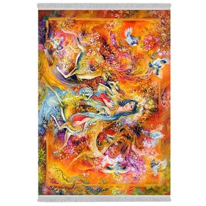 فرش پارچه‌ای دفه مدل فرشینه شانل مخمل طرح فانتزی کد 7182