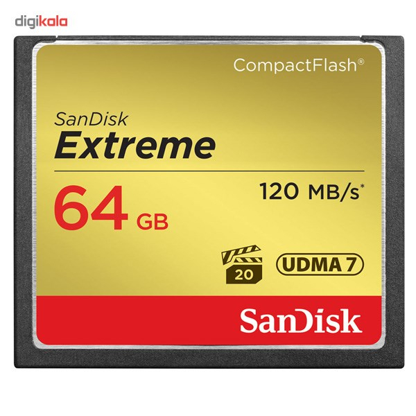 کارت حافظه CompactFlash سن دیسک مدل Extreme سرعت 800X 120MBps ظرفیت 64 گیگابایت