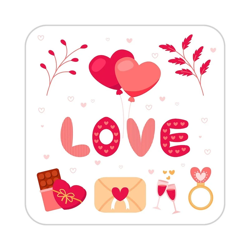 زیر لیوانی کاکتی طرح عاشقانه مدل mp40560