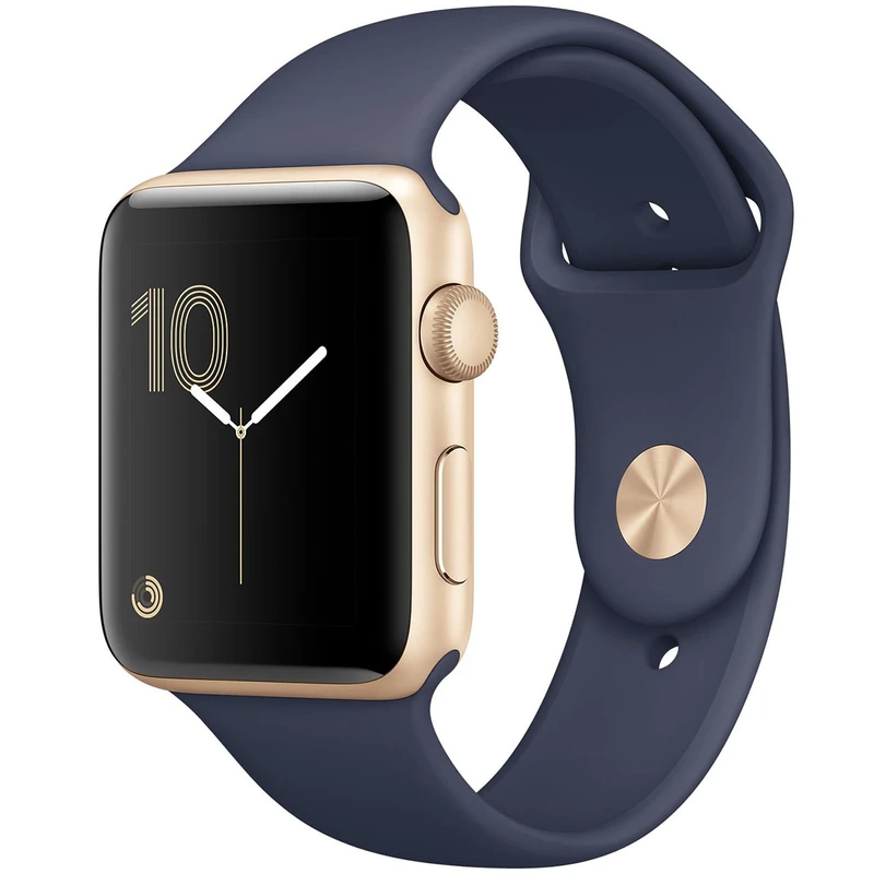 ساعت هوشمند اپل واچ سری 2 مدل 42mm Gold Aluminum Case with Midnight Blue Sport Band