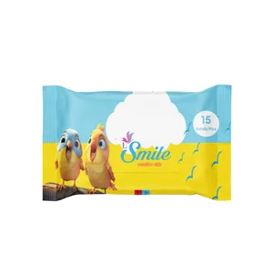 دستمال مرطوب اسمایل مدل sensitive skin بسته 15 عددی