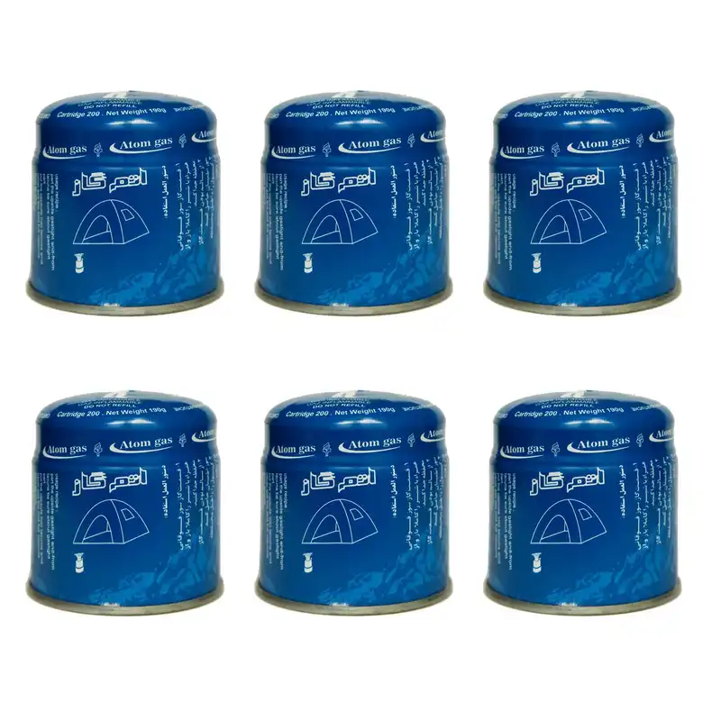 کپسول گاز اتم گاز مدل طارم 190 گرمی بسته 6 عددی