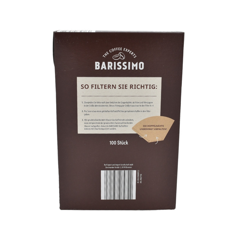 فیلتر قهوه باریسیمو مدل 04 بسته 100 عددی