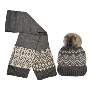 ست کلاه و شال گردن بافتنی بچگانه مدل  P2-1402