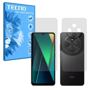 Tecno Matte model transparent screen protector suitable for Xiaomi Poco C75 mobile phone along with the back of the phone