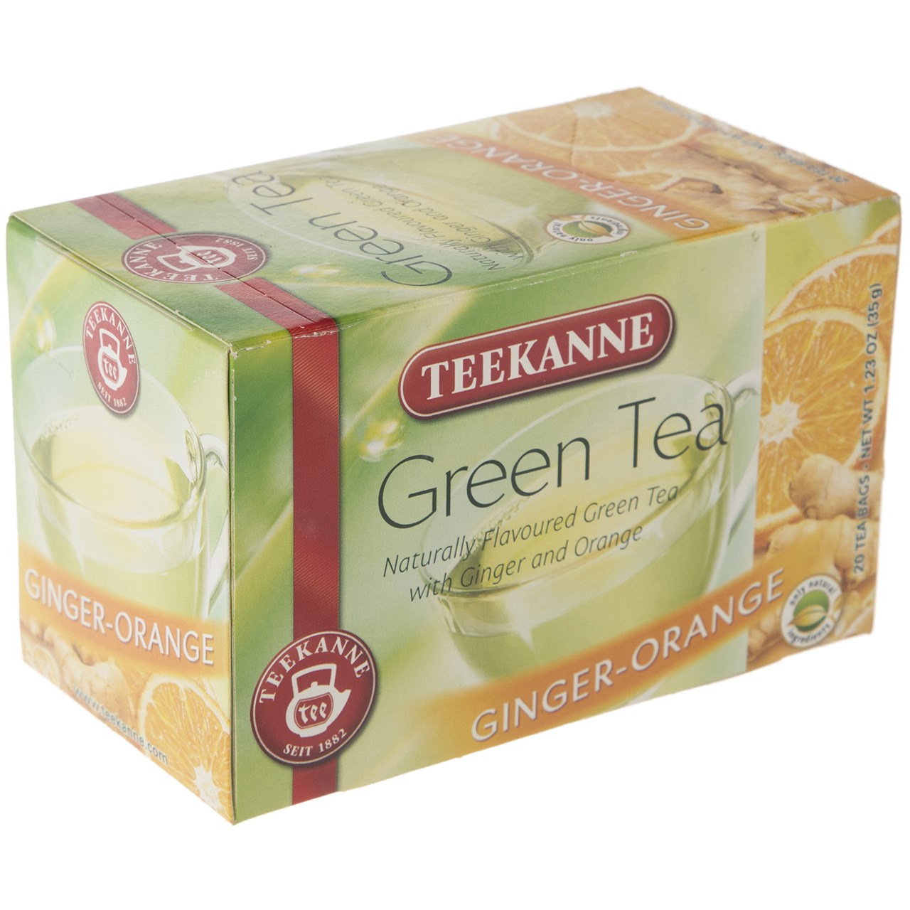 چای کیسه ای تی کانه مدل Green Tea Ginger Orange بسته 20 عددی