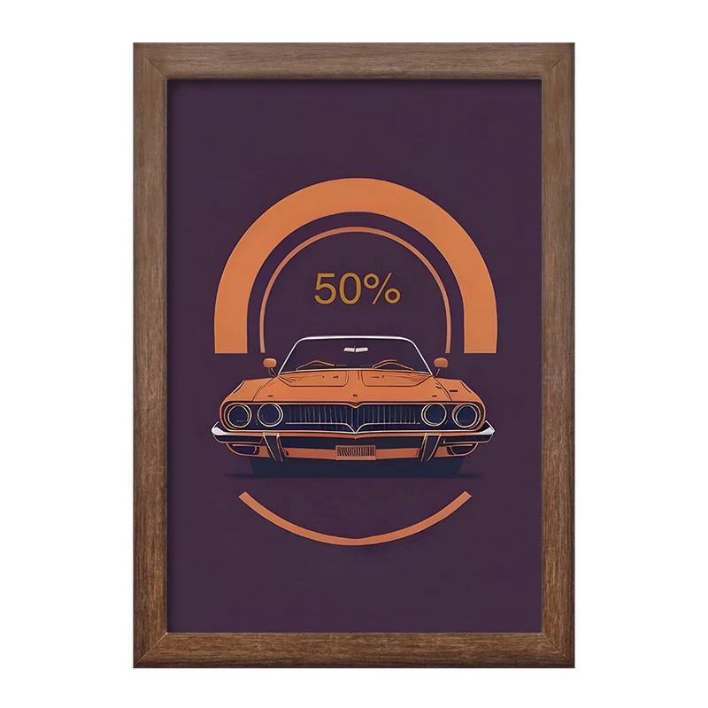 تابلو خندالو طرح ماشین کلاسیک کد F10438