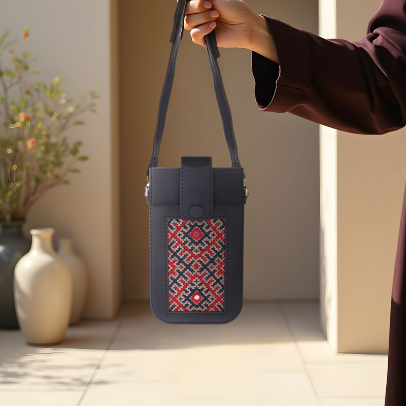 کیف دوشی دست دوز بومی مدل سوزن دوزی کد 22