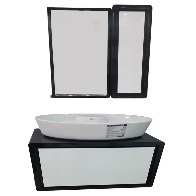 ست کابینت و روشویی مدل هیرو به همراه آینه باکس