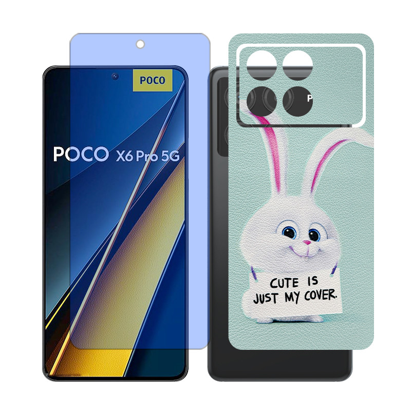 محافظ صفحه نمایش مات آنتی بلو گلس مدل Together مناسب برای گوشی موبایل شیائومی Poco X6 Pro به همراه برچسب پوششی پشت گوشی