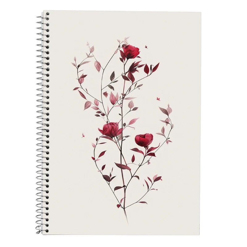 دفتر زبان 50 برگ مدوپد مدل دو خط طرح گل کد DF13883