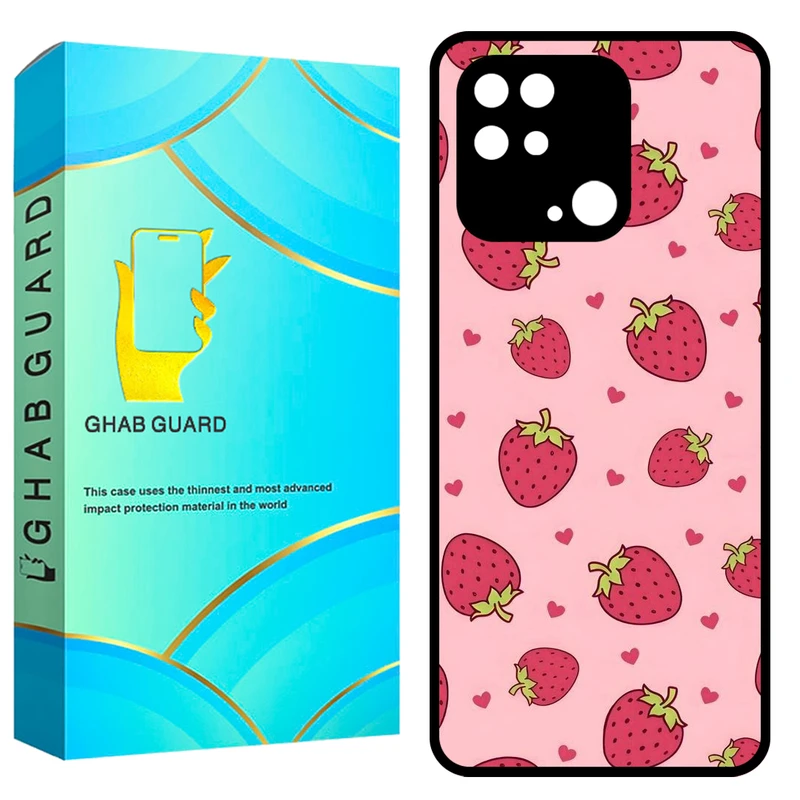 کاور قاب گارد طرح توت فرنگی مدل G10C20 مناسب برای گوشی موبایل شیائومی Redmi 10C / Redmi 10 Power / Redmi 10 India / Poco C40