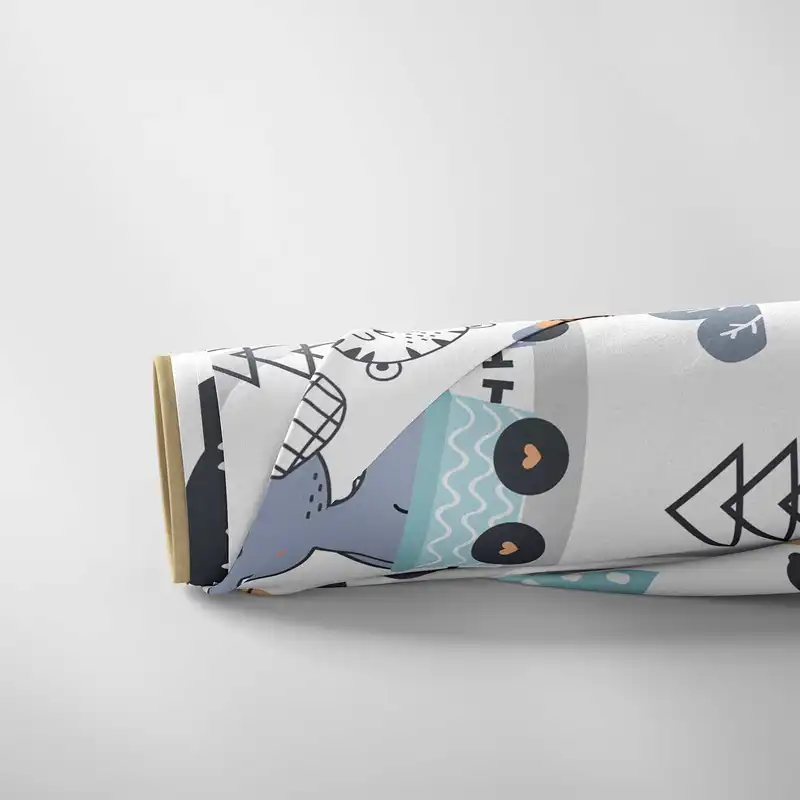 پارچه ملحفه پارچه باما مدل مخمل طرح نوزادی دنیای حیوانات کد 5011249