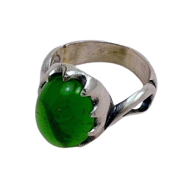 انگشتر نقره مردانه مدل کهربا