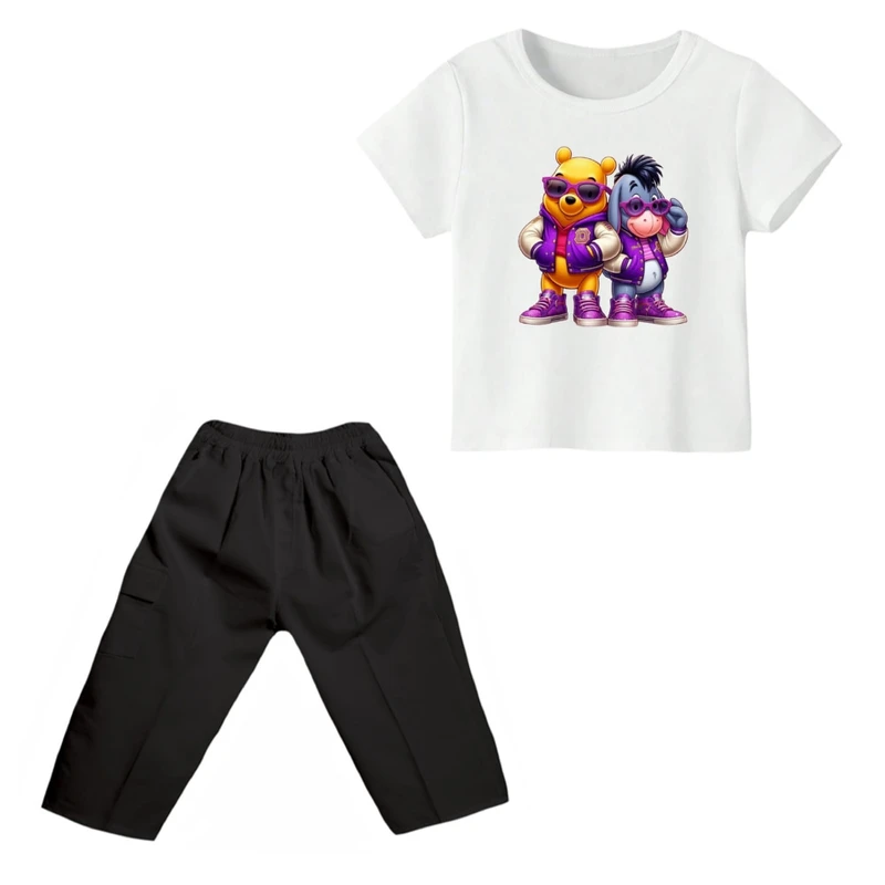 ست تی شرت و شلوارک پسرانه مدل پو کد ۴۵