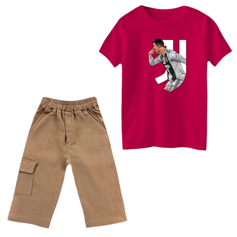 ست تی‌شرت و شلوارک پسرانه مدل رونالدو کد 14