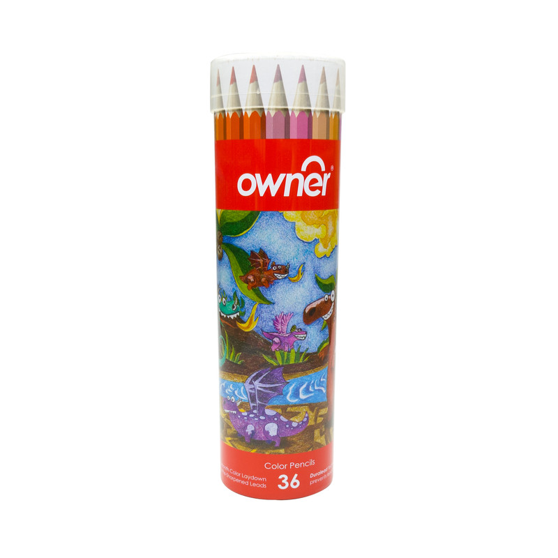 مداد رنگی 36 رنگ اونر مدل استوانه ای طرح اژدها