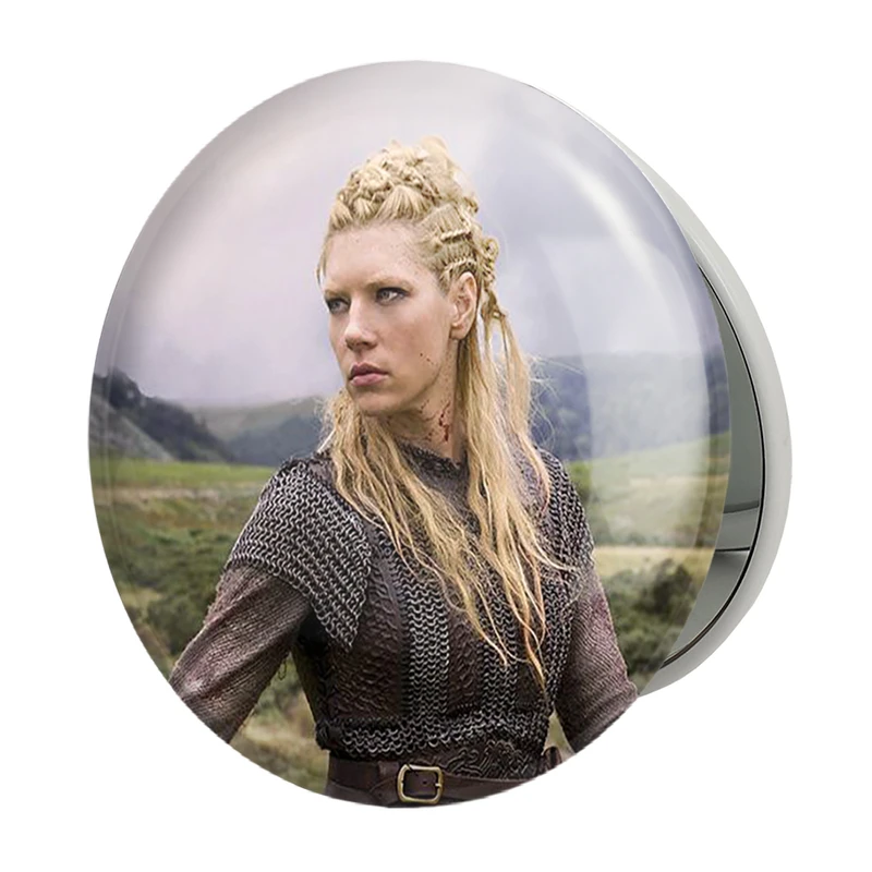 آینه جیبی خندالو طرح لاگرتا سریال وایکینگ ها Vikings مدل تاشو کد 29123
