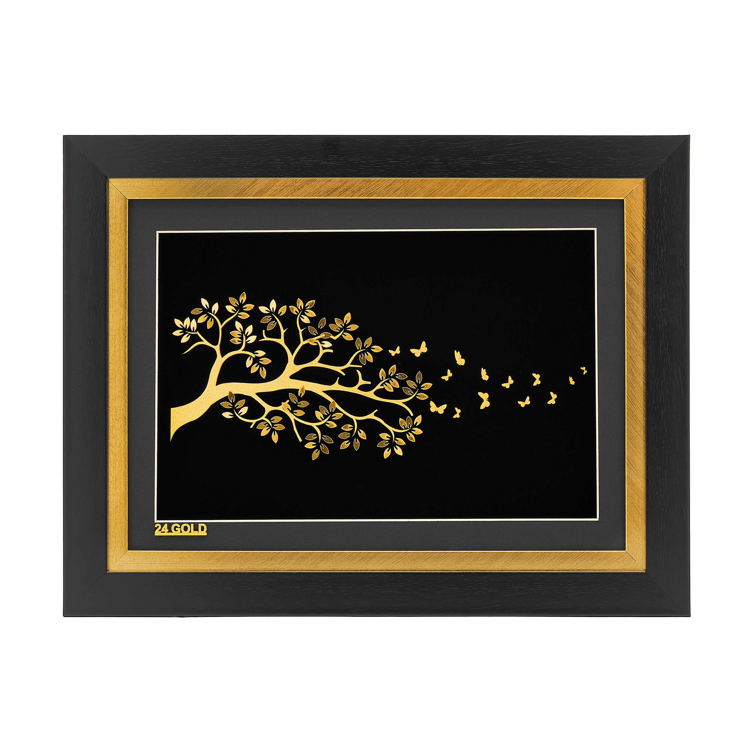 تابلو طلاکوب آلتین هنر مدل درخت و پروانه کد 500202