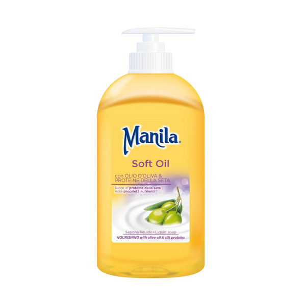 صابون مایع حاوی روغن نرم کننده مانیلا مدل Soft Oil Liquid soap حجم 500 میلی لیتر