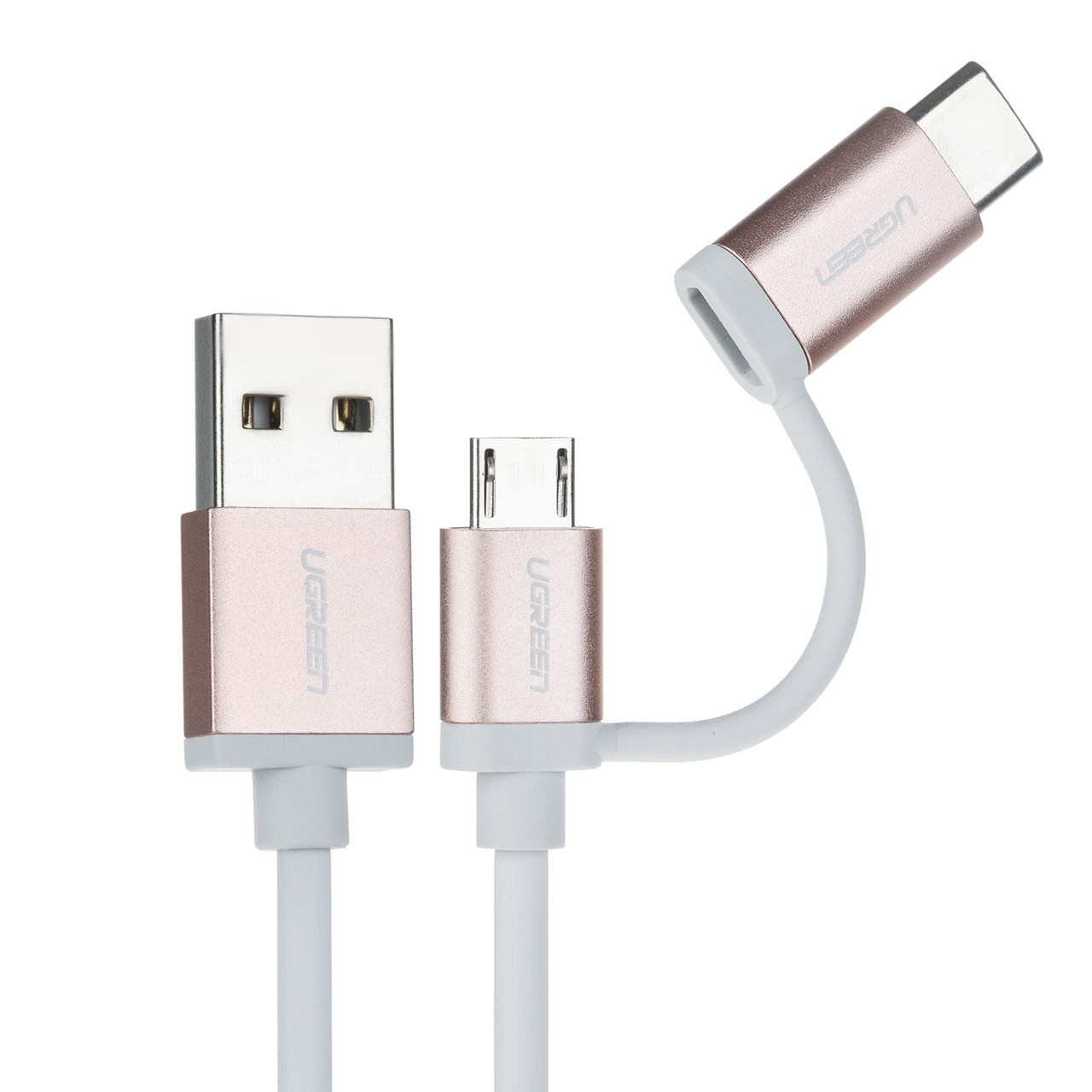 کابل تبدیل USB به microUSB/USB-C یوگرین مدل 30543 طول 1 متر