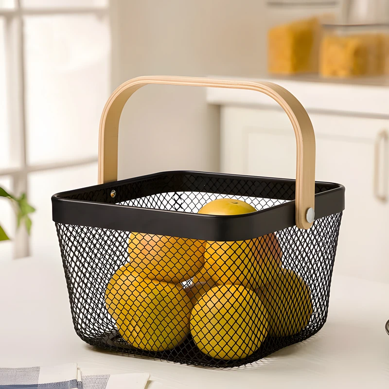 سبد ارگانایزر لیمون مدل دسته چوبی 2321