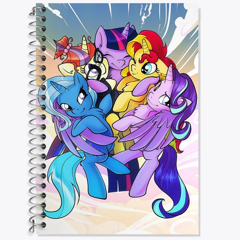 دفتر زبان 50 برگ خندالو مدل دو خط طرح اسب پونی کد 24837