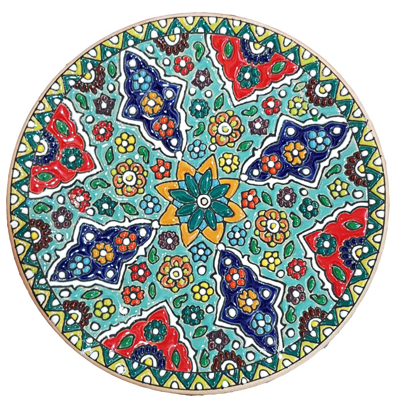 بشقاب سفالی میناکاری قطر 15 کد 201