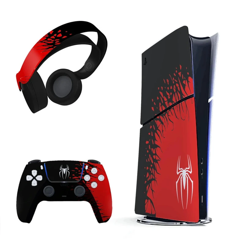 برچسب کنسول پلی استیشن 5 اسلیم هاماگراف مدل spider man bundle مناسب دستگاه دیجیتال