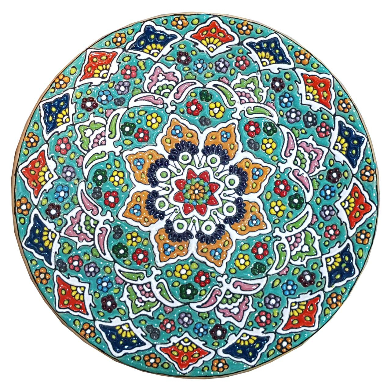 بشقاب سفالی میناکاری قطر 20 کد 300
