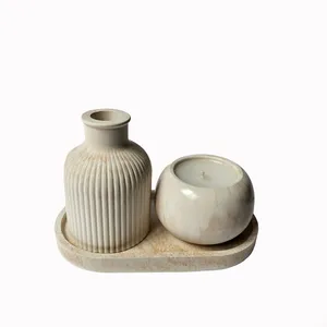 ست 3 تکه دکوری بتنی مدل مرمر 1