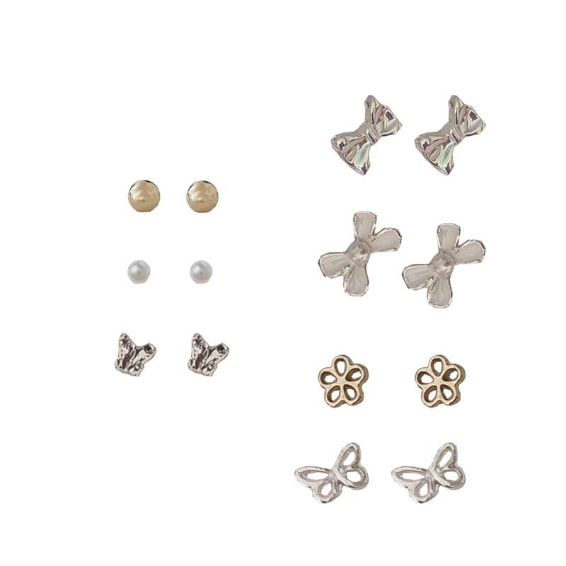 گوشواره دخترانه مدل خاله سیما مجموعه 7 عددی گوشواره دخترانه مدل خاله سیما مجموعه 7 عددی