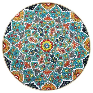 بشقاب سفالی میناکاری قطر 25 کد 401