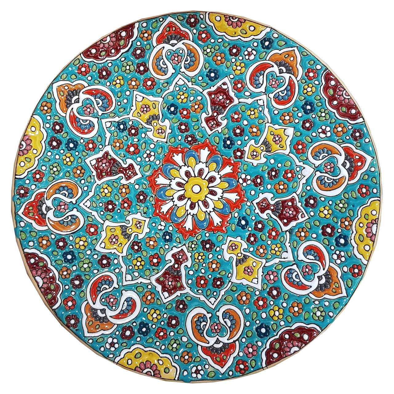 بشقاب سفالی میناکاری قطر 25 کد 402