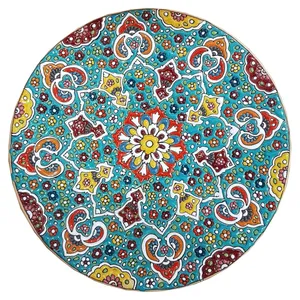 بشقاب سفالی میناکاری قطر 25 کد 402