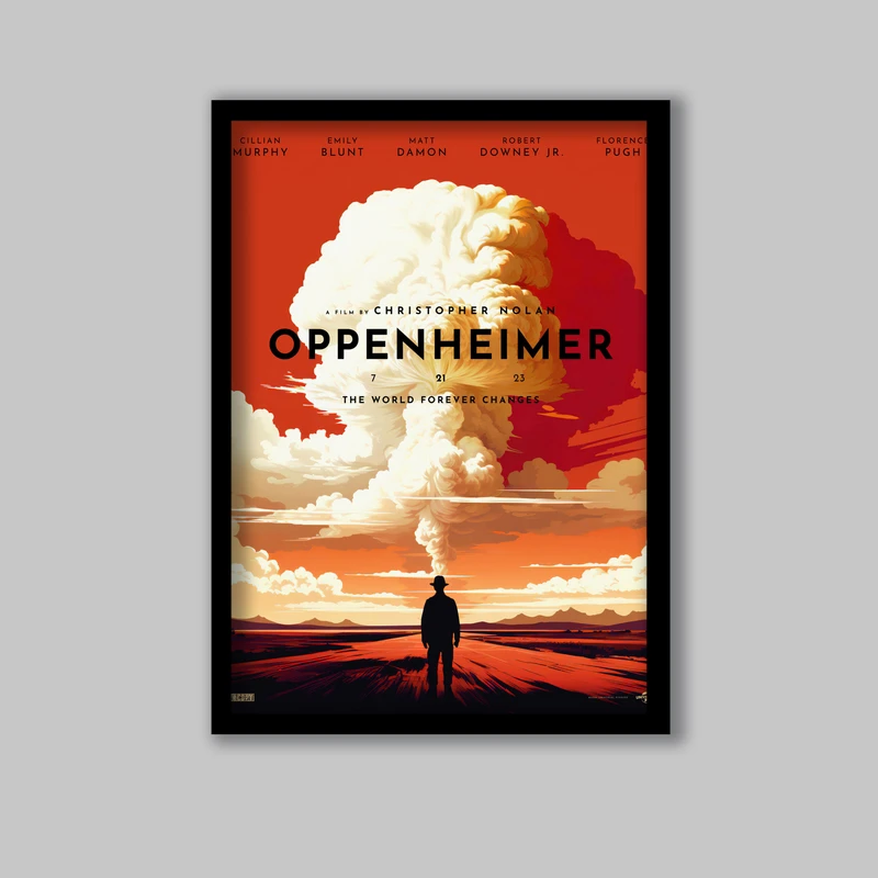 تابلو لیلیان طرح فیلم اوپنهایمر کد LA-G10913-2 فریم مشکی