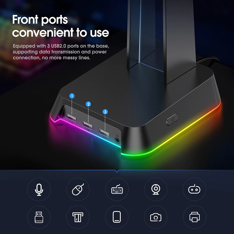 پایه نگهدارنده هدفون اونیکوما مدل USB هاب کد st-2 3