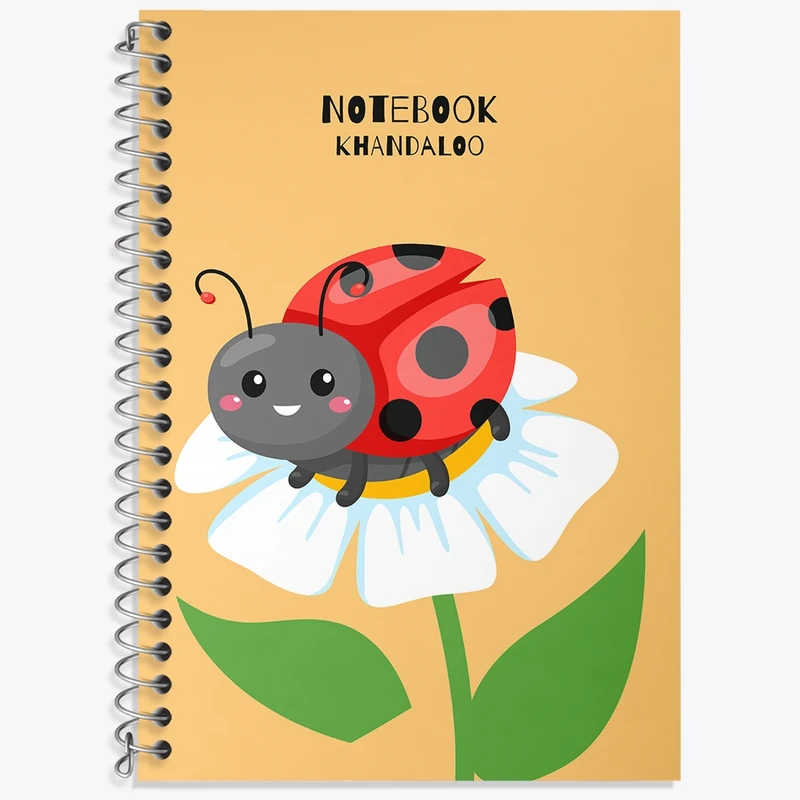 دفتر زبان 50 برگ خندالو مدل دو خط طرح کفشدوزک کد N916