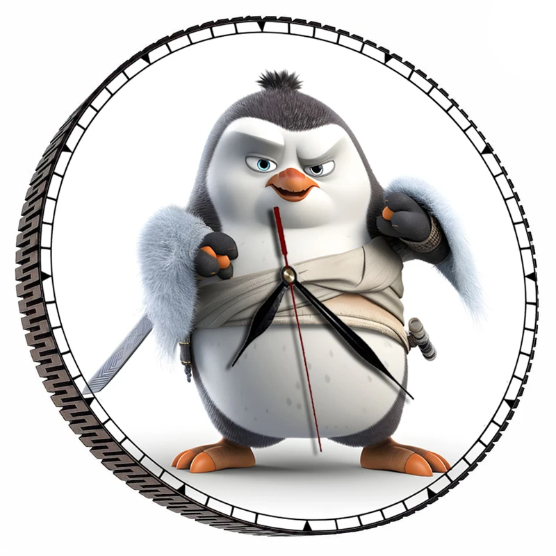 ساعت دیواری کودک مدل پاندای انیمیشنی طرح شمشیر باز