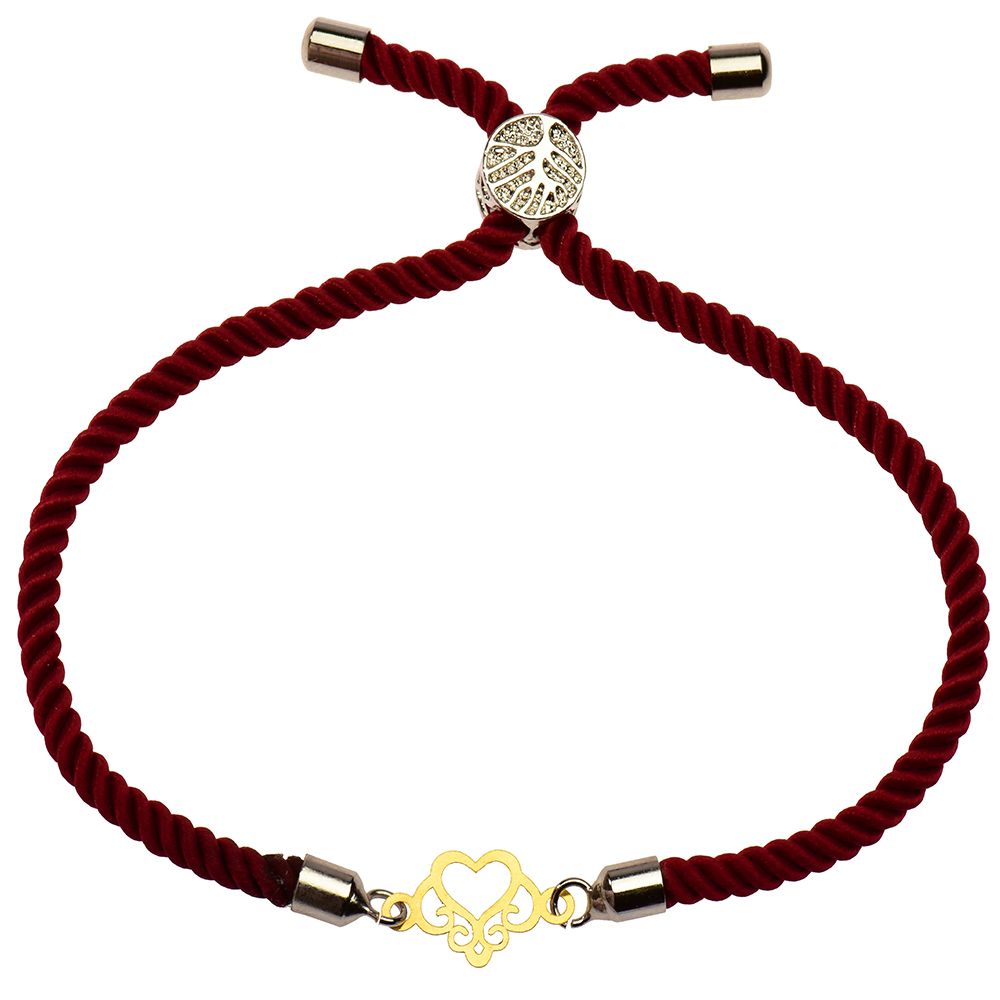 دستبند طلا 18 عیار دخترانه کرابو طرح قلب مدل Krd1122