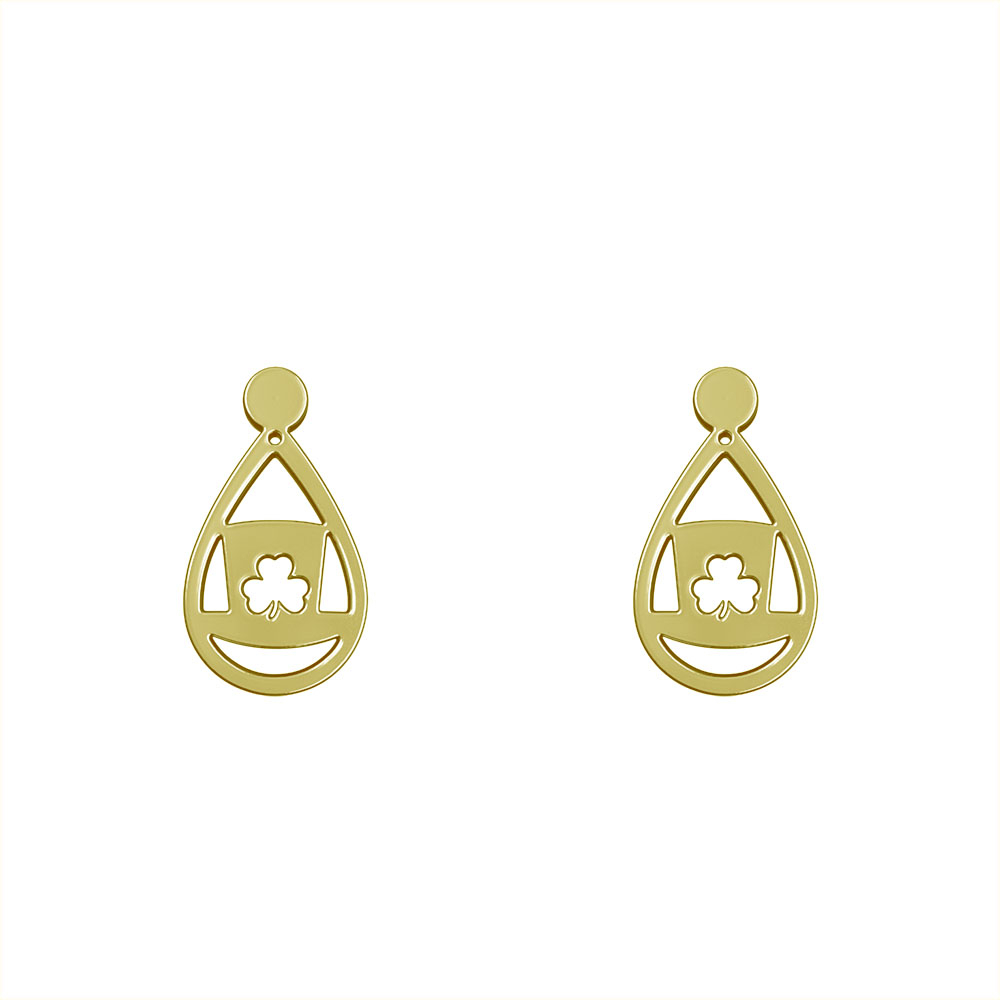 گوشواره طلا 18 عیار زنانه مدوپد مدل کلاه کد GA1-10528