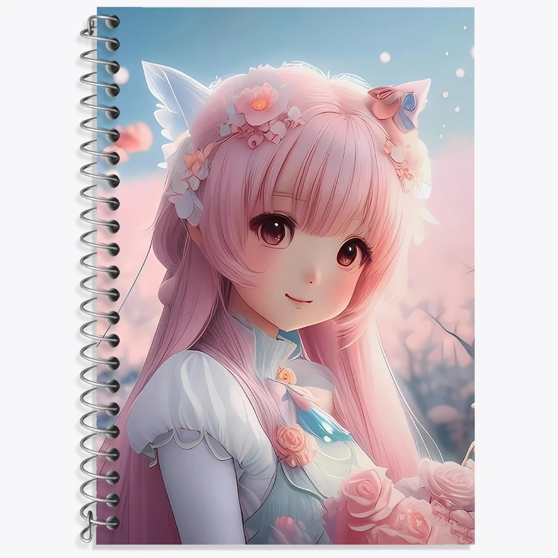 دفتر زبان 50 برگ خندالو مدل سه خط طرح دخترانه (Girlish) کد 36900