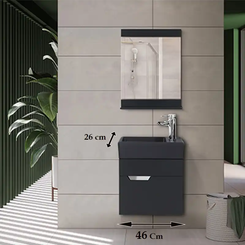 ست کابینت و روشویی آزالیا مدل Andreh22 به همراه آینه