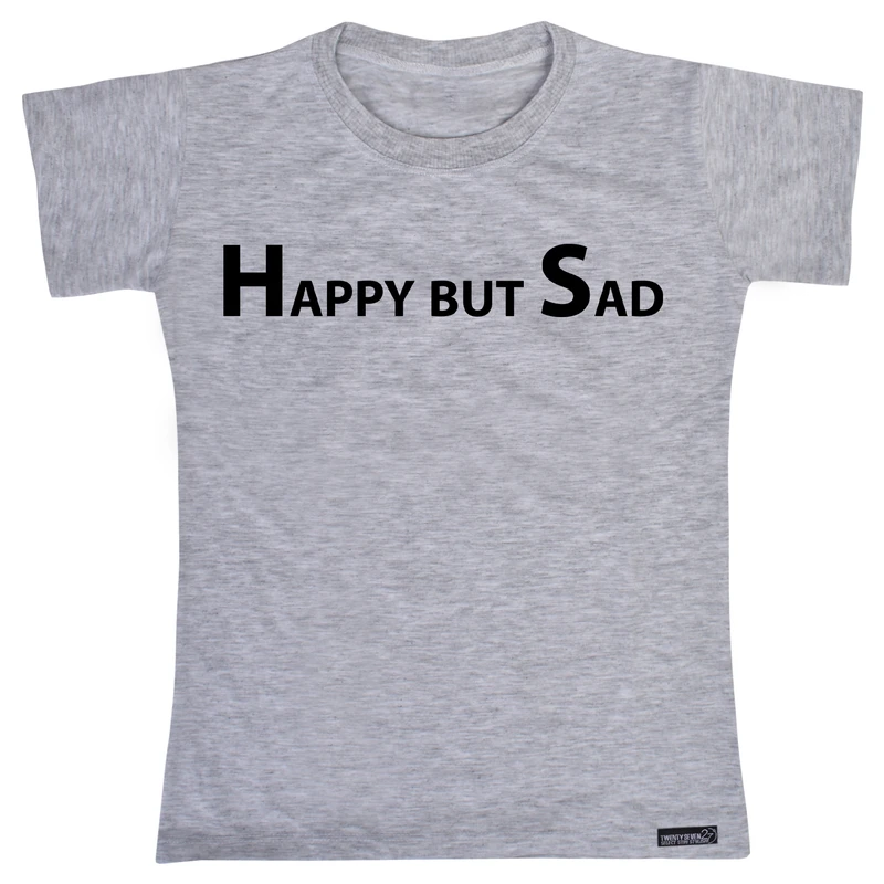 تی شرت آستین کوتاه پسرانه 27 مدل Happy But Sad کد MH975