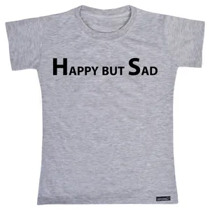تی شرت آستین کوتاه دخترانه 27 مدل Happy But Sad کد MH975