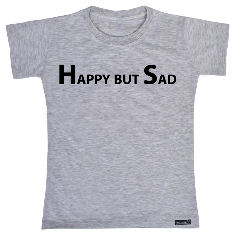 تی شرت آستین کوتاه دخترانه 27 مدل Happy But Sad کد MH975