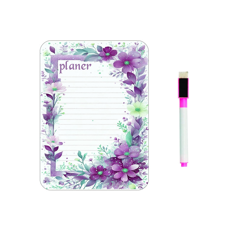 تخته وایت برد مدل گلدان گل سایز 15×20سانتی متر به همراه ماژیک