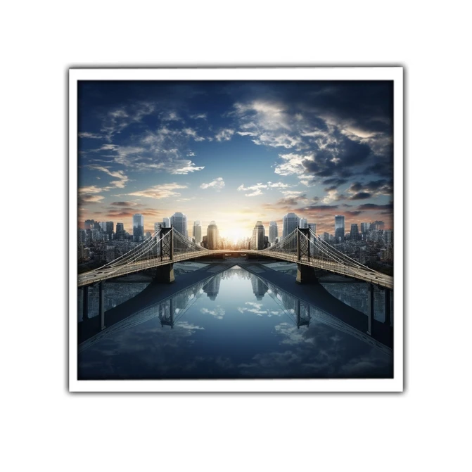 تابلو نوری بکلیت طرح منظره پل بروکلین مدل W-MID-17061
